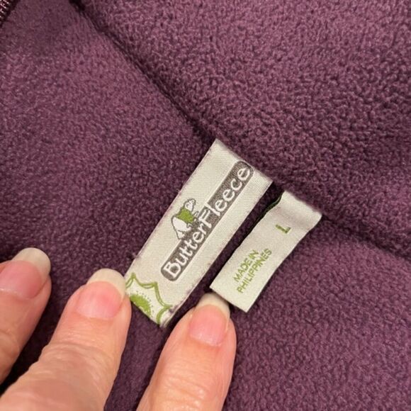 Butterfleece Quarter Zip Ladies Pullover Collared Top in Plum Size Large - Picture 5 of 8